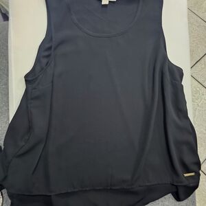 Michael Kors Black Scoop Neck Sleeveless Tank